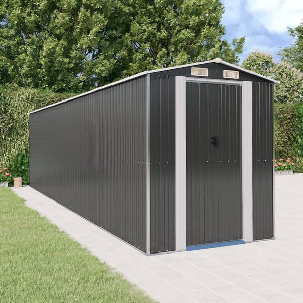 vidaXL haveskur 192x772x223 cm galvaniseret stål antracitgrå