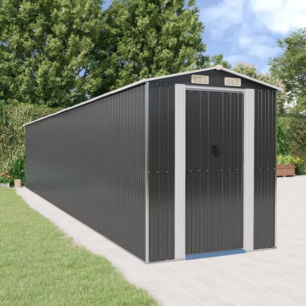 vidaXL haveskur 192x1021x223 cm galvaniseret stål antracitgrå