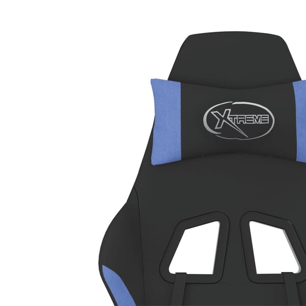 vidaXL gamingstol med massagefunktion stof sort og blå