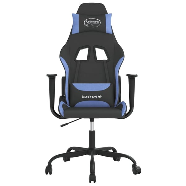 vidaXL gamingstol med massagefunktion stof sort og blå