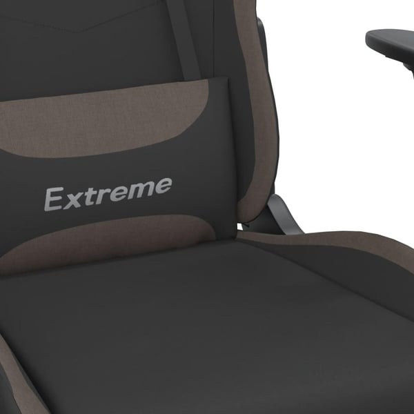 vidaXL gamingstol med massagefunktion stof sort og gråbrun