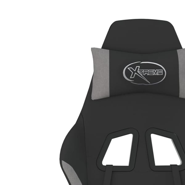 vidaXL Gamingstol med massage svart och ljusgrå tyg