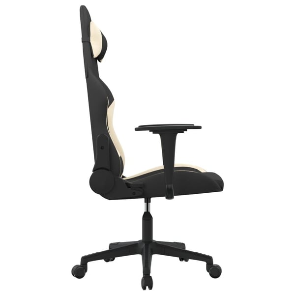 vidaXL Gamingstol med massage svart och gräddvit tyg