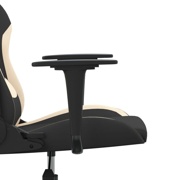 vidaXL Gamingstol med massage svart och gräddvit tyg