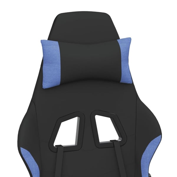 vidaXL Gamingstol med massage svart och blå tyg