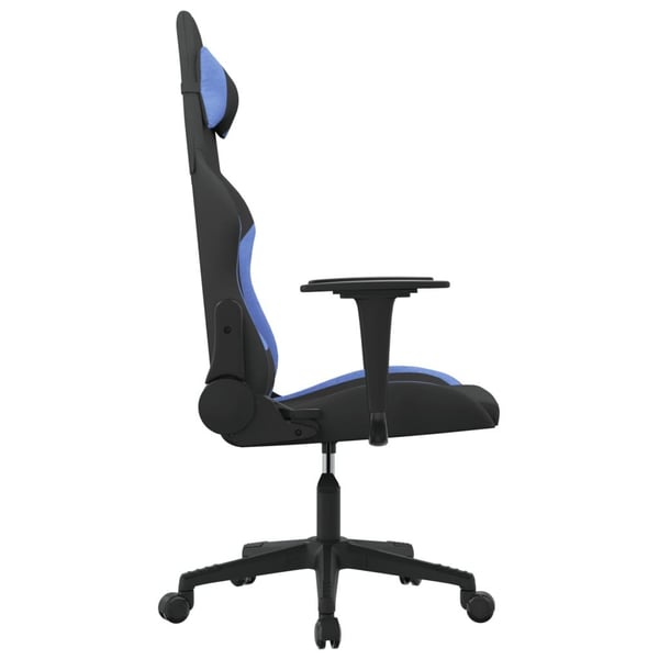 vidaXL Gamingstol med massage svart och blå tyg
