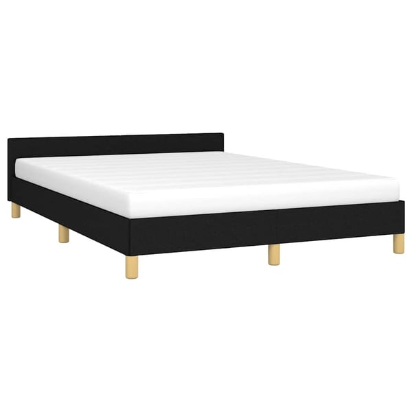 vidaXL sengeramme med sengegavl 140x190 cm stof sort