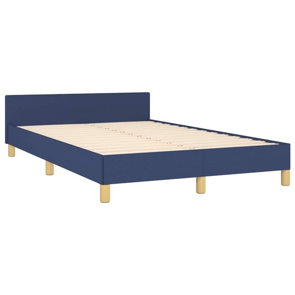 vidaXL Sengeramme med hovedgærde uden madras Blå 120x200 cm Stof