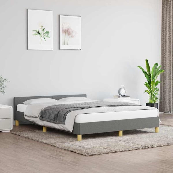 vidaXL sengeramme uden madras 140x190 cm stof mørkegrå