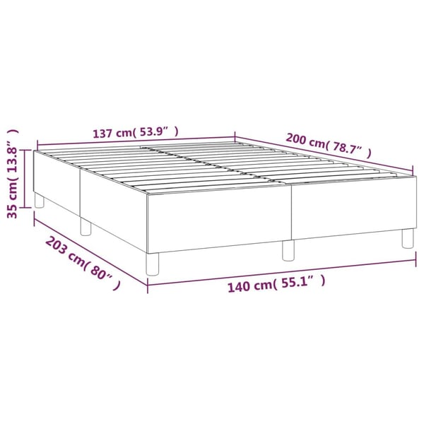 vidaXL Boxspring sengeramme 140x200 cm stof mørkegrå