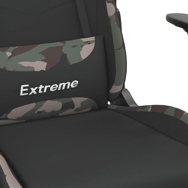 vidaXL gamingstol med massagefunktion + fodstøtte stof sort camouflage