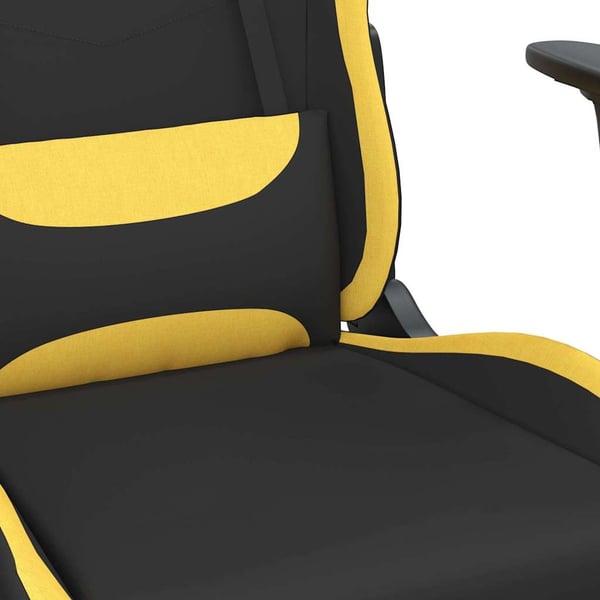 vidaXL gamingstol med massagefunktion + fodstøtte stof sort og gul