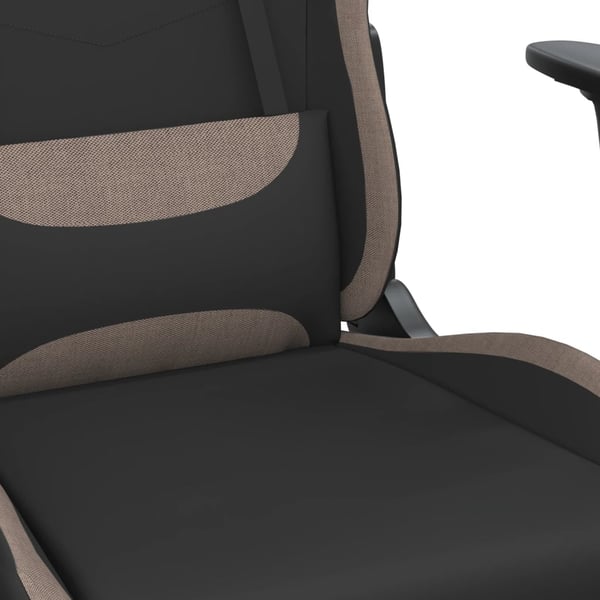 vidaXL gamingstol med massagefunktion + fodstøtte stof sort og gråbrun