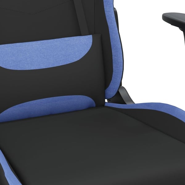 vidaXL gamingstol med massagefunktion + fodstøtte stof sort og blå