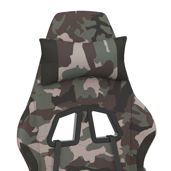 vidaXL gamingstol med massagefunktion + fodstøtte stof sort camouflage