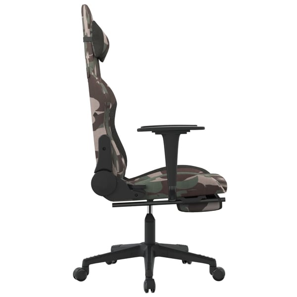 vidaXL gamingstol med massagefunktion + fodstøtte stof sort camouflage