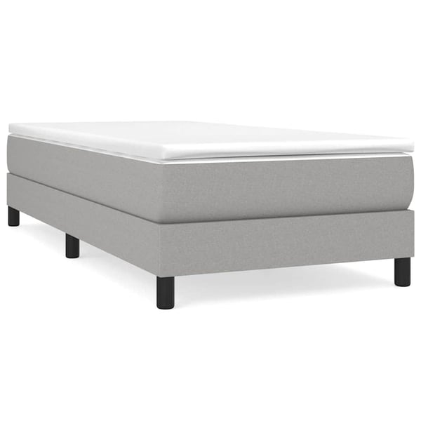 vidaXL Boxspring sengeramme Lysegrå 90x200 cm Stof