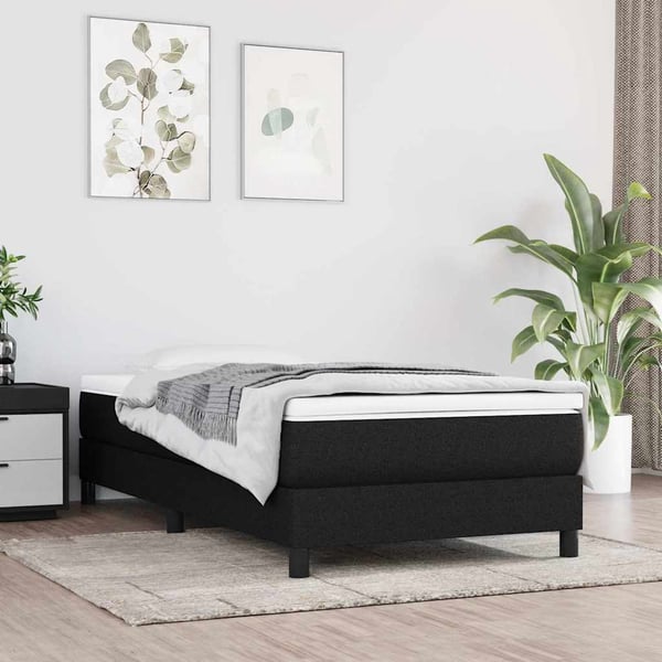 vidaXL Boxspring sengeramme 90x200 cm stof sort