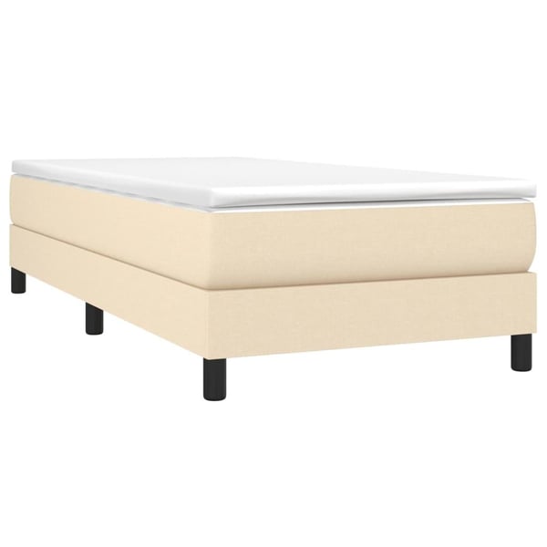 vidaXL Boxspring sengeramme 90x200 cm stof cremefarvet