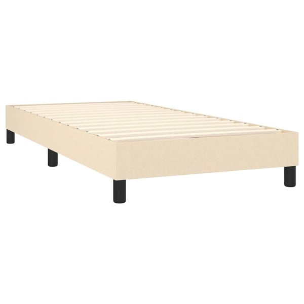vidaXL Boxspring sengeramme 90x200 cm stof cremefarvet