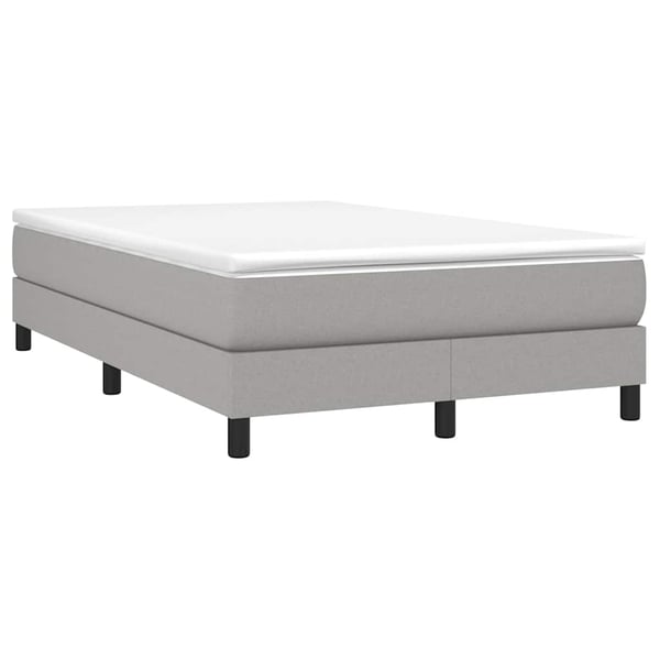 vidaXL Boxspring sengeramme Lysegrå 120x200 cm Stof