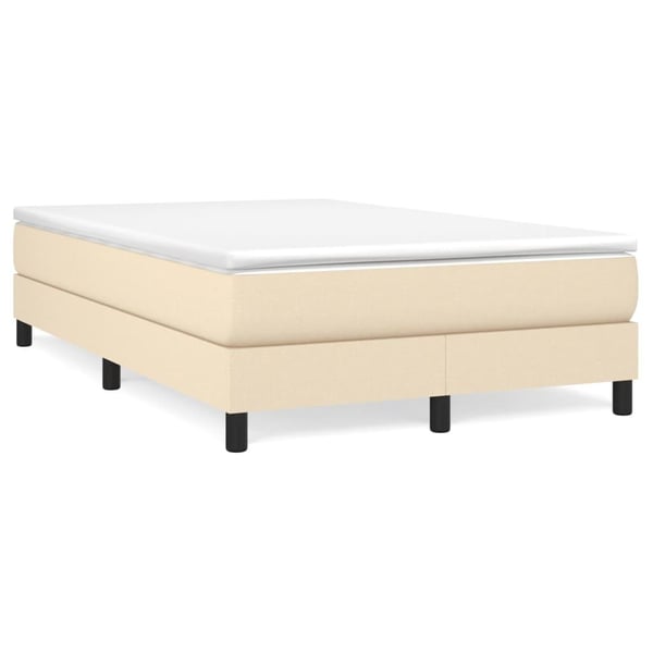 vidaXL Boxspring sengeramme Creme 120x200 cm Stof