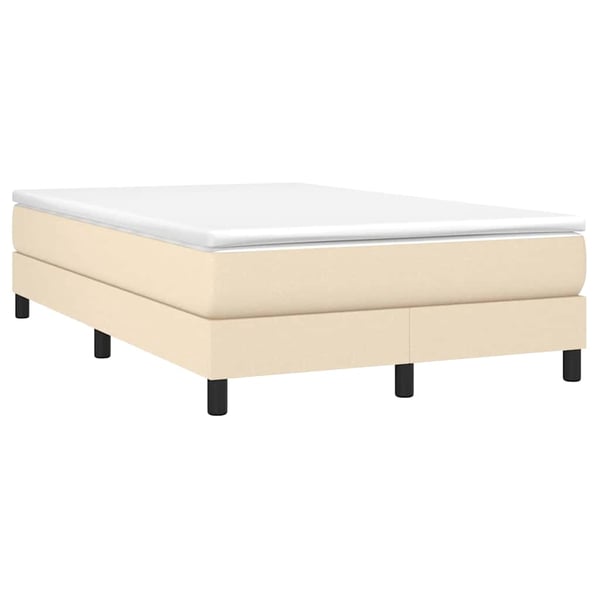 vidaXL Boxspring sengeramme Creme 120x200 cm Stof