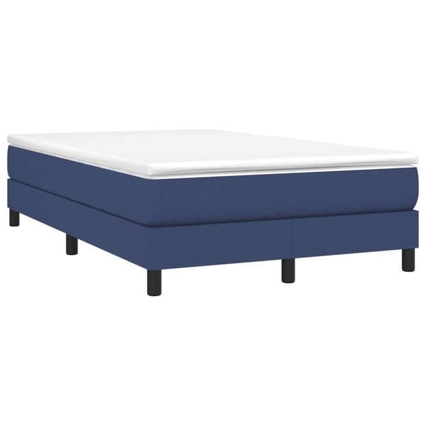 vidaXL Boxspring sengeramme 120x200 cm stof blå