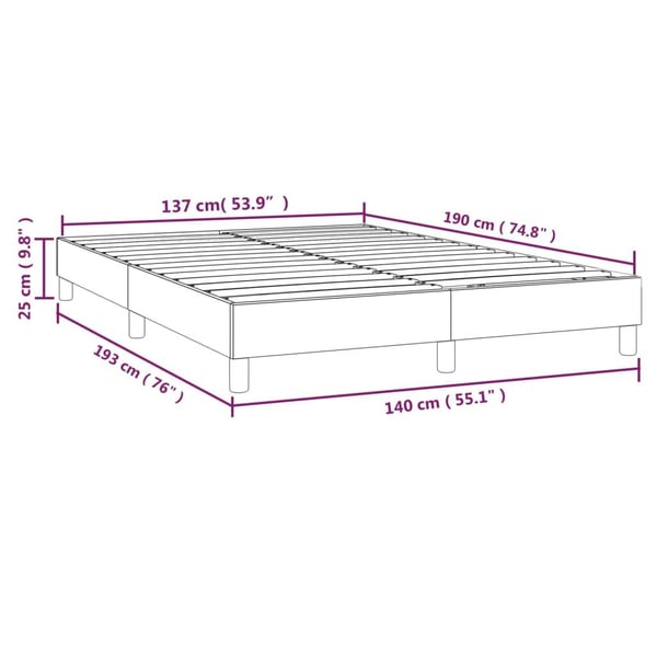 vidaXL Boxspring sengeramme 140x190 cm stof gråbrun