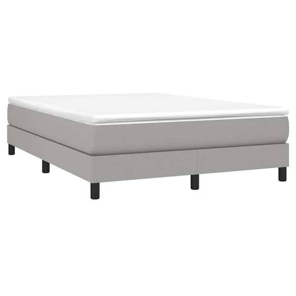 vidaXL Boxspring sengeramme 140x200 cm stof lysegrå
