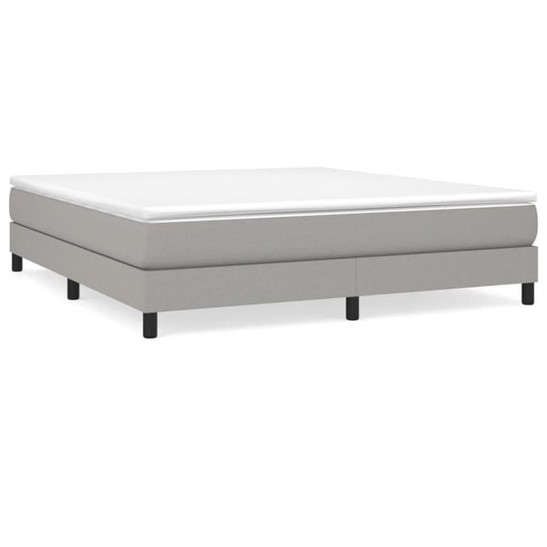 vidaXL Boxspring sengeramme 160x200 cm stof lysegrå