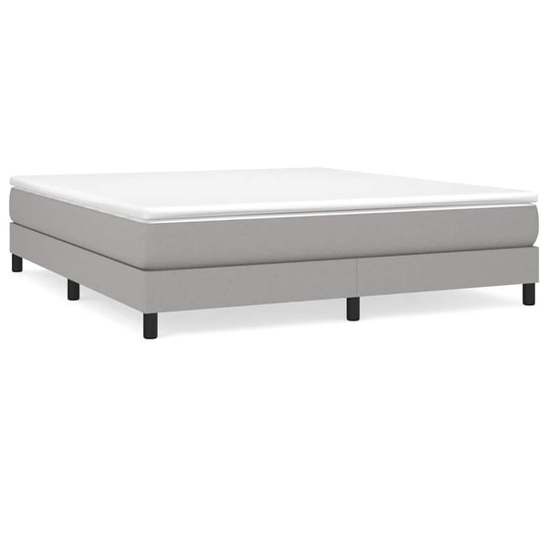 vidaXL Boxspring sengeramme 160x200 cm stof lysegrå