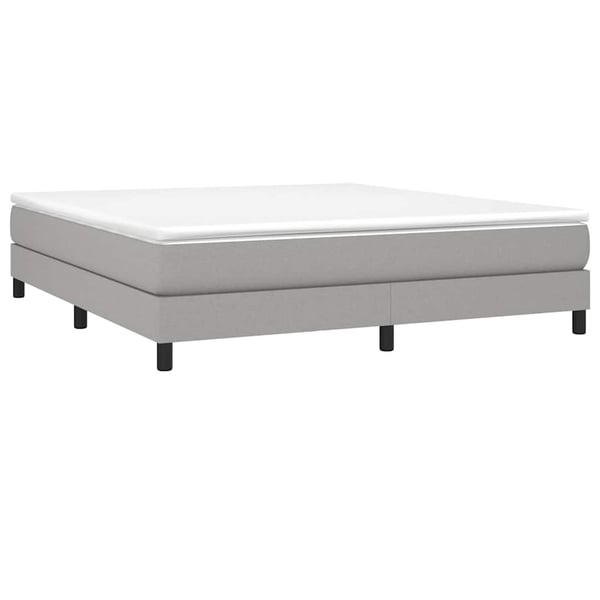 vidaXL Boxspring sengeramme 160x200 cm stof lysegrå