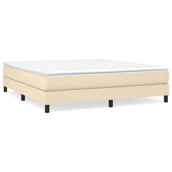 vidaXL Boxspring sengeramme 180x200 cm stof cremefarvet