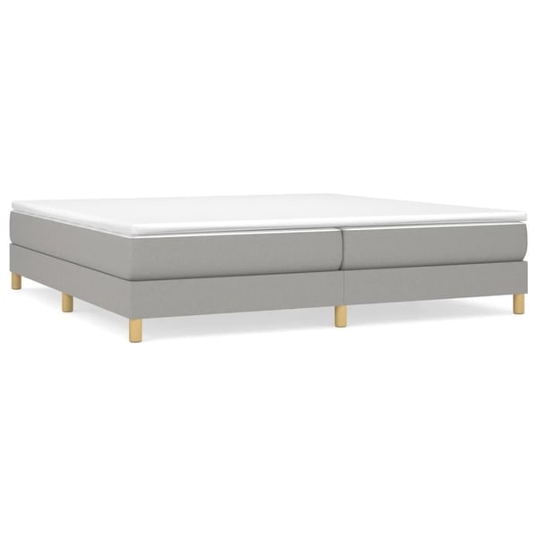 vidaXL Boxspring sengeramme 200x200 cm stof lysegrå
