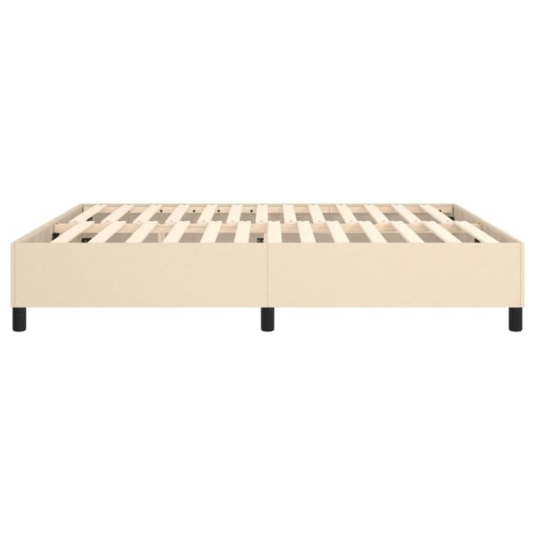 vidaXL Boxspring sengeramme 160x200 cm stof cremefarvet