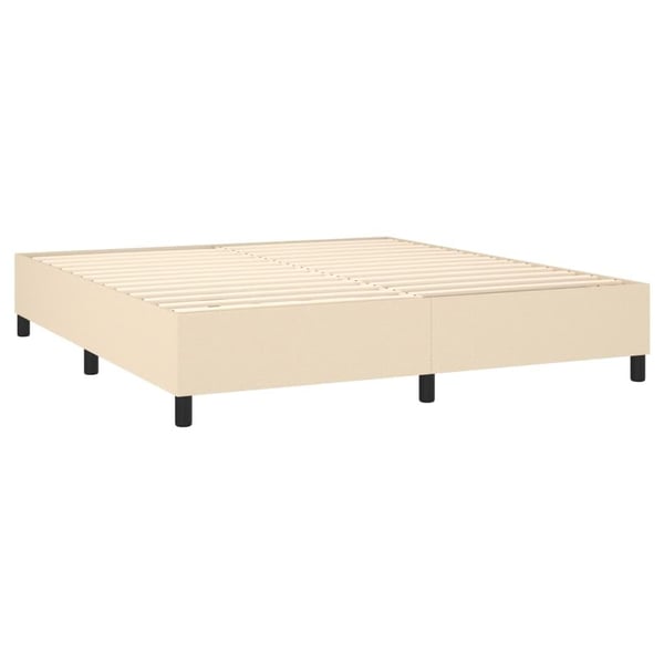 vidaXL Boxspring sengeramme 160x200 cm stof cremefarvet