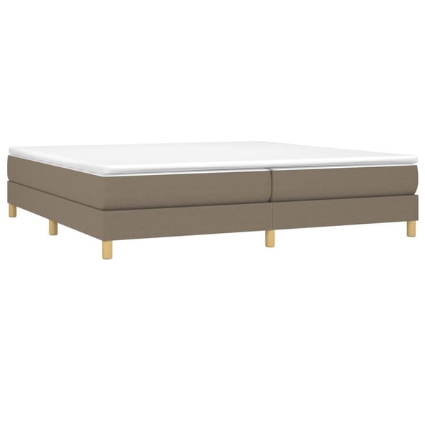 vidaXL Boxspring sengeramme 200x200 cm stof gråbrun