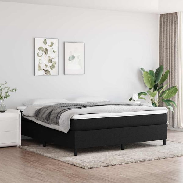 vidaXL Boxspring sengeramme 180x200 cm stof sort