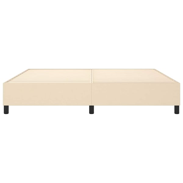 vidaXL Sängram gräddvit tyg 200x200 cm