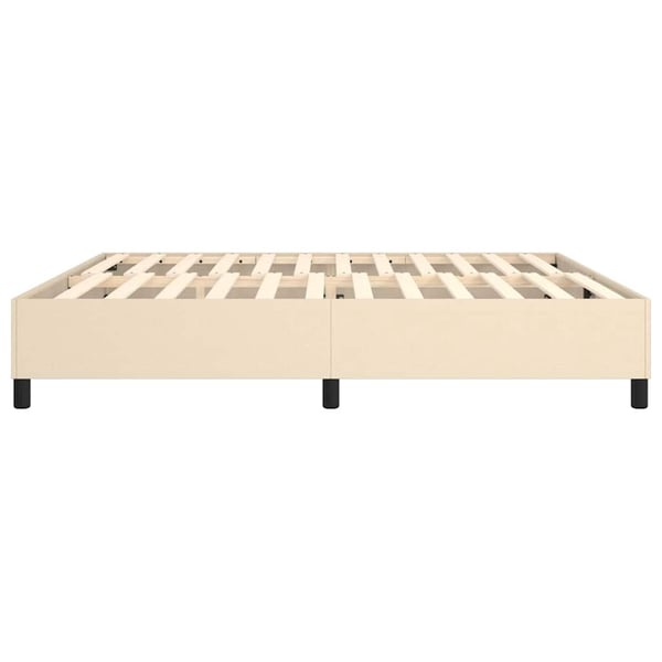 vidaXL Sängram gräddvit tyg 200x200 cm