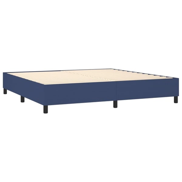 vidaXL Boxspring sengeramme 200x200 cm stof blå