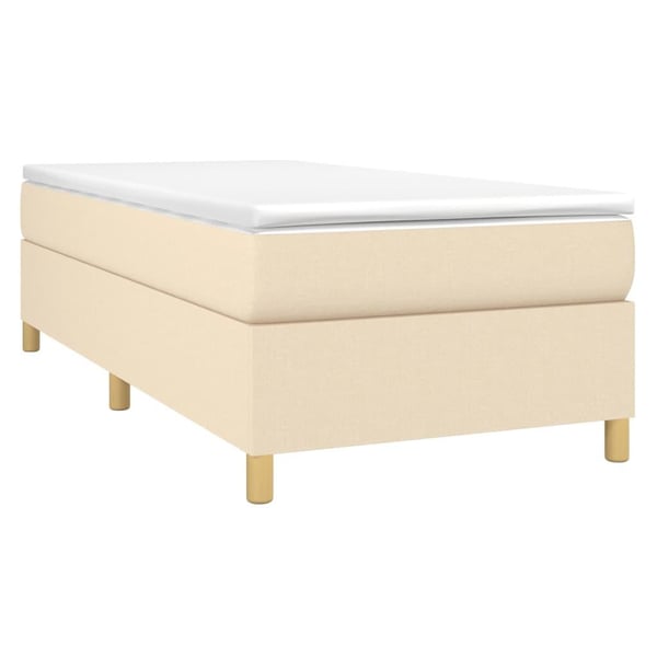 vidaXL Boxspring sengeramme 80x200 cm stof cremefarvet