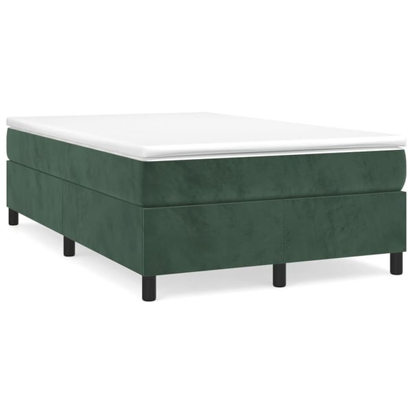vidaXL Boxspring sengeramme Mørkegrøn 120x200 cm Fløjl