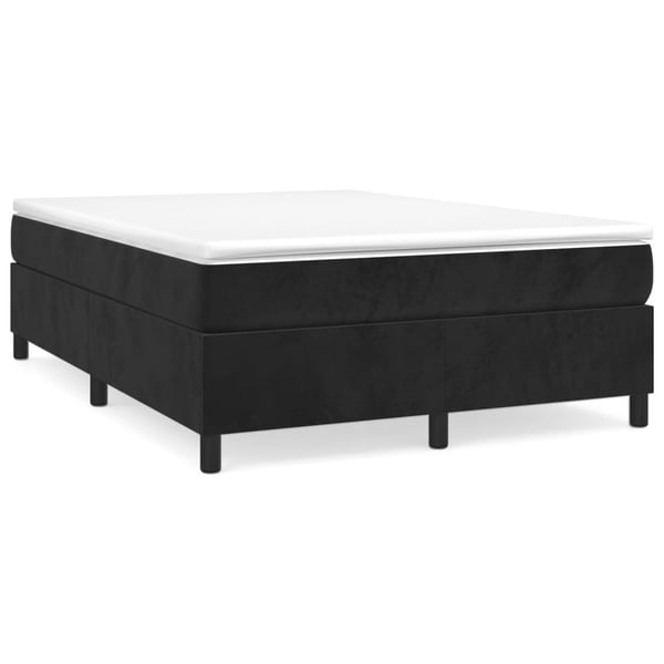vidaXL Boxspring sengeramme Sort 140x200 cm Fløjl
