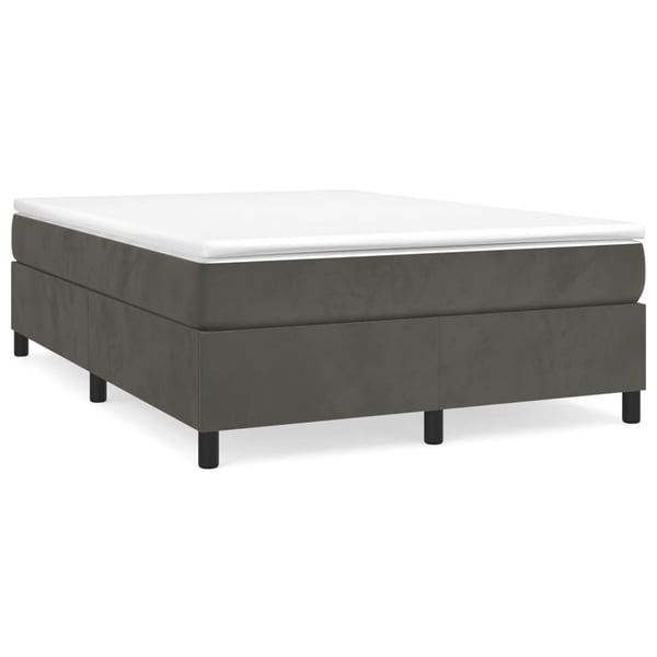 vidaXL Boxspring sengeramme Mørkegrå 140x190 cm Fløjl
