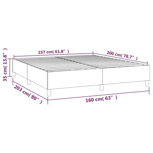 vidaXL Boxspring sengeramme Lysegrå 160x200 cm Fløjl