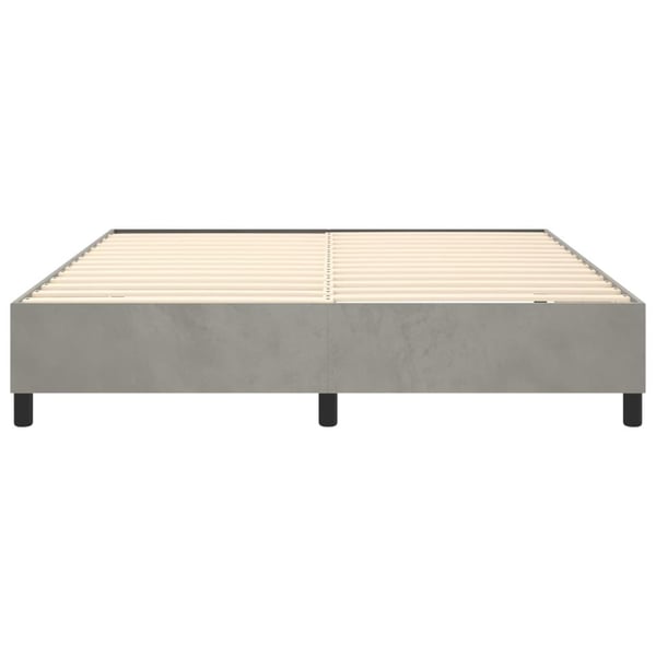 vidaXL Boxspring sengeramme Lysegrå 160x200 cm Fløjl