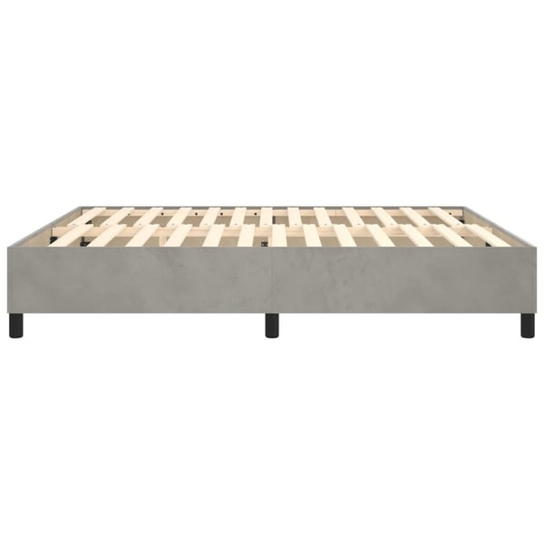 vidaXL Boxspring sengeramme Lysegrå 160x200 cm Fløjl