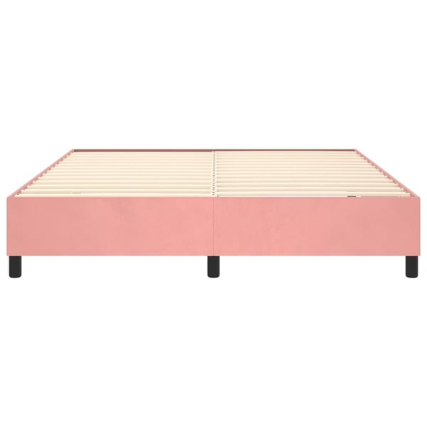 vidaXL Boxspring sengeramme 160x200 cm fløjl pink